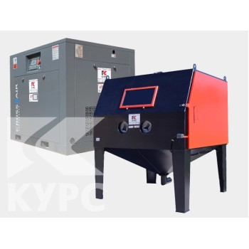 Пескоструйная камера КСО-150 напорного типа + компрессор Пескоструйная камера КСО-150 напорного типа + компрессор